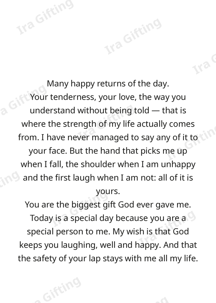 Daughter to Mom letter frame in English - blank frame