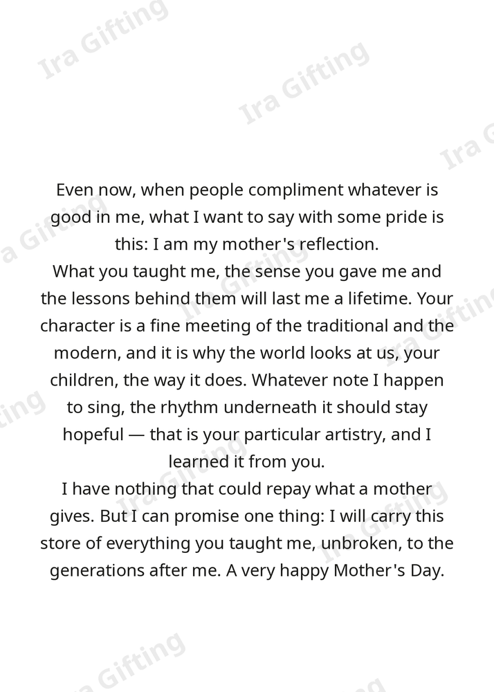 Daughter to Mom letter frame in English - blank frame