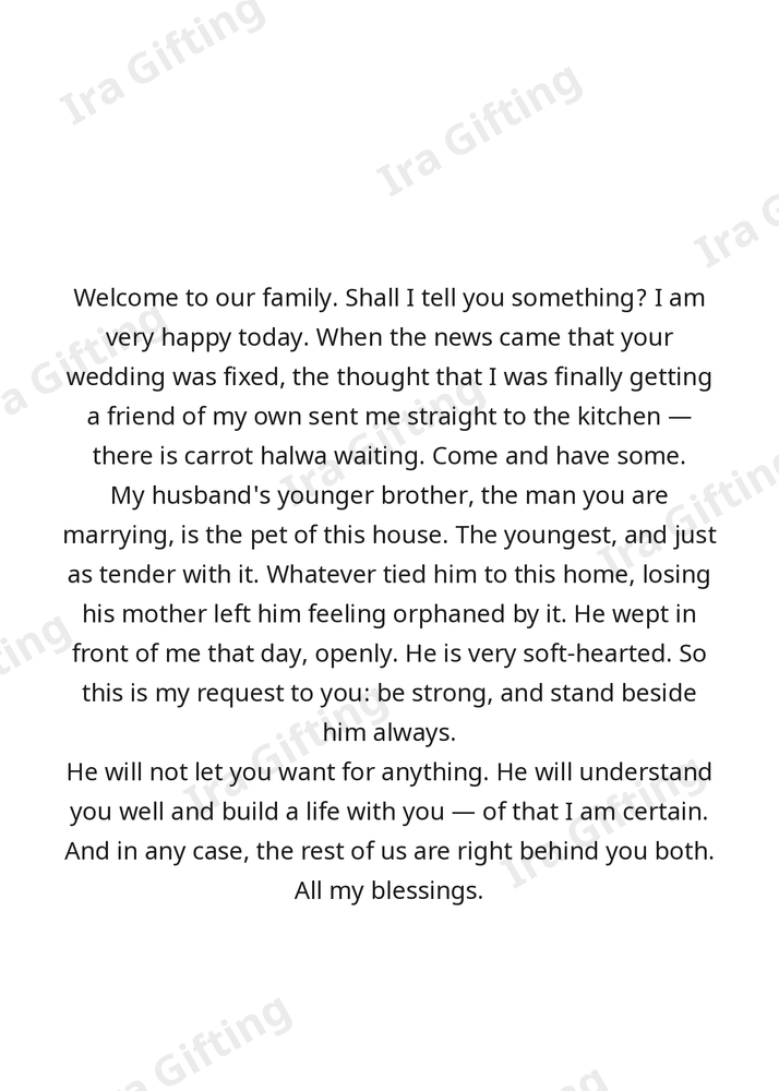 Sister-in-law to Sister-in-law letter frame in English - blank frame