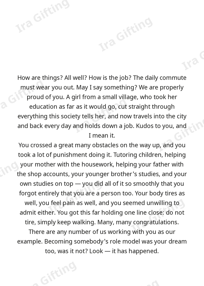 Cousin to Cousin letter frame in English - blank frame