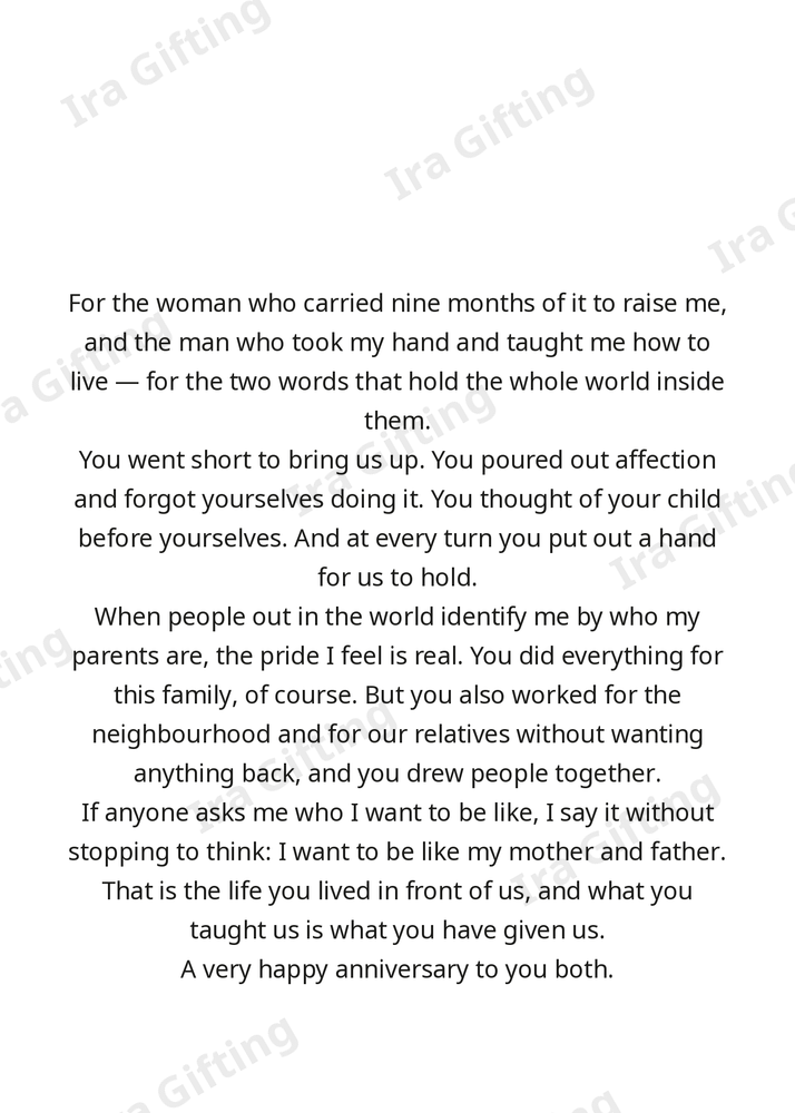 Son to Mom letter frame in English - blank frame