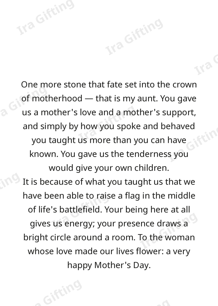 Niece to Aunt letter frame in English - blank frame