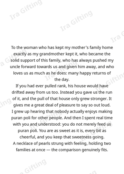 Niece to Aunt letter frame in English - blank frame