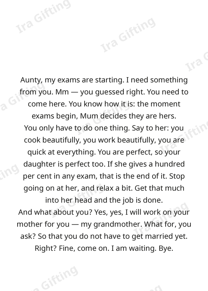 Niece to Aunt letter frame in English - blank frame
