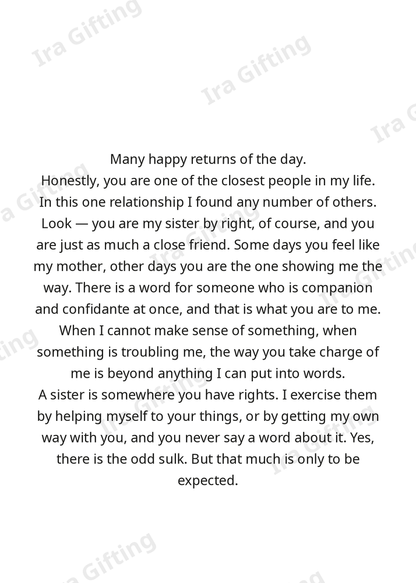Brother to Sister letter frame in English - blank frame