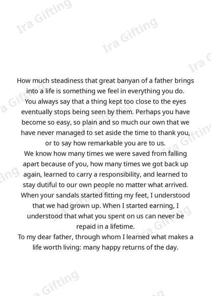 Daughter to Dad letter frame in English - blank frame