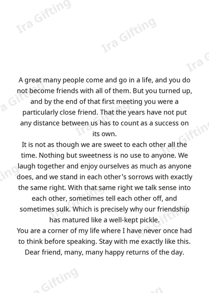 Friend to Friend letter frame in English - blank frame