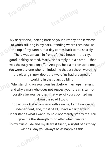 Friend to Friend letter frame in English - blank frame