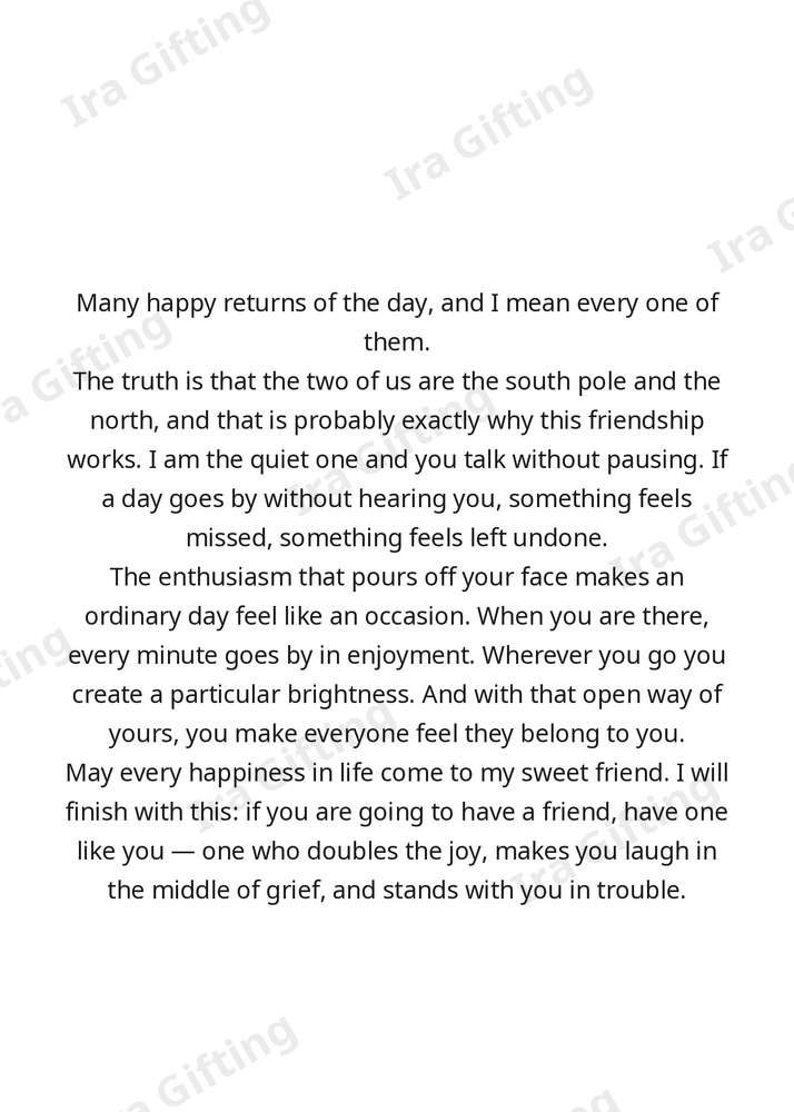 Friend to Friend letter frame in English - blank frame