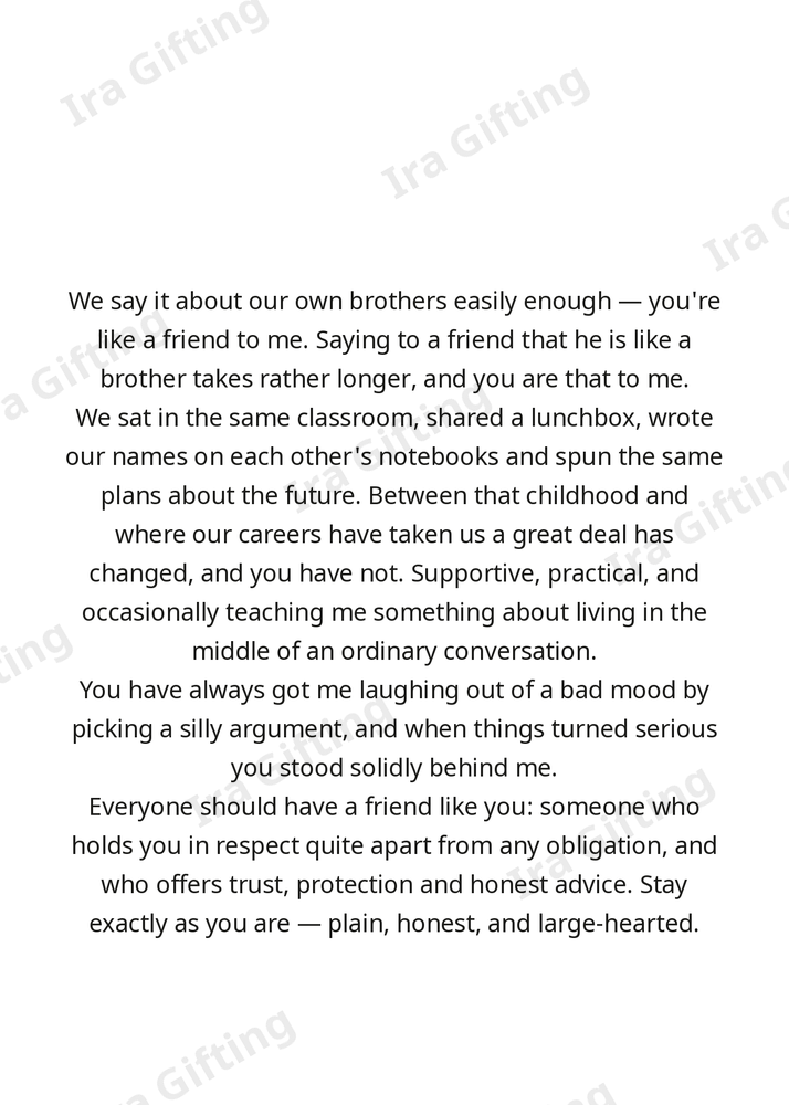 Friend to Friend letter frame in English - blank frame