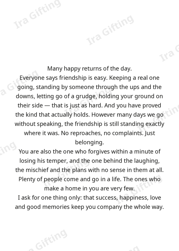 Friend to Friend letter frame in English - blank frame