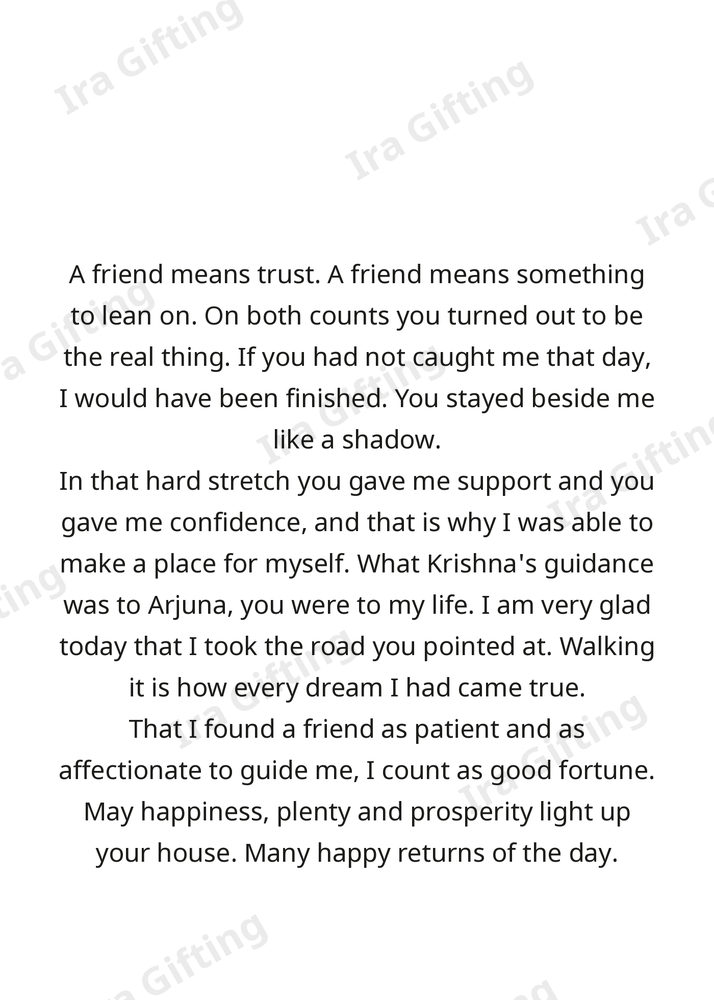 Friend to Friend letter frame in English - blank frame
