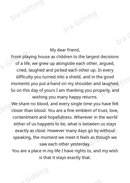 Friend to Friend letter frame in English - blank frame