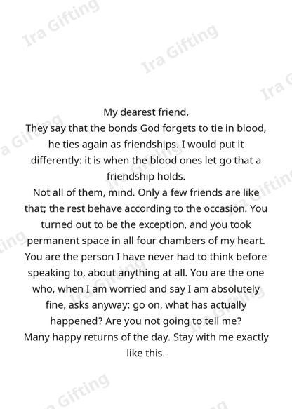 Friend to Friend letter frame in English - blank frame