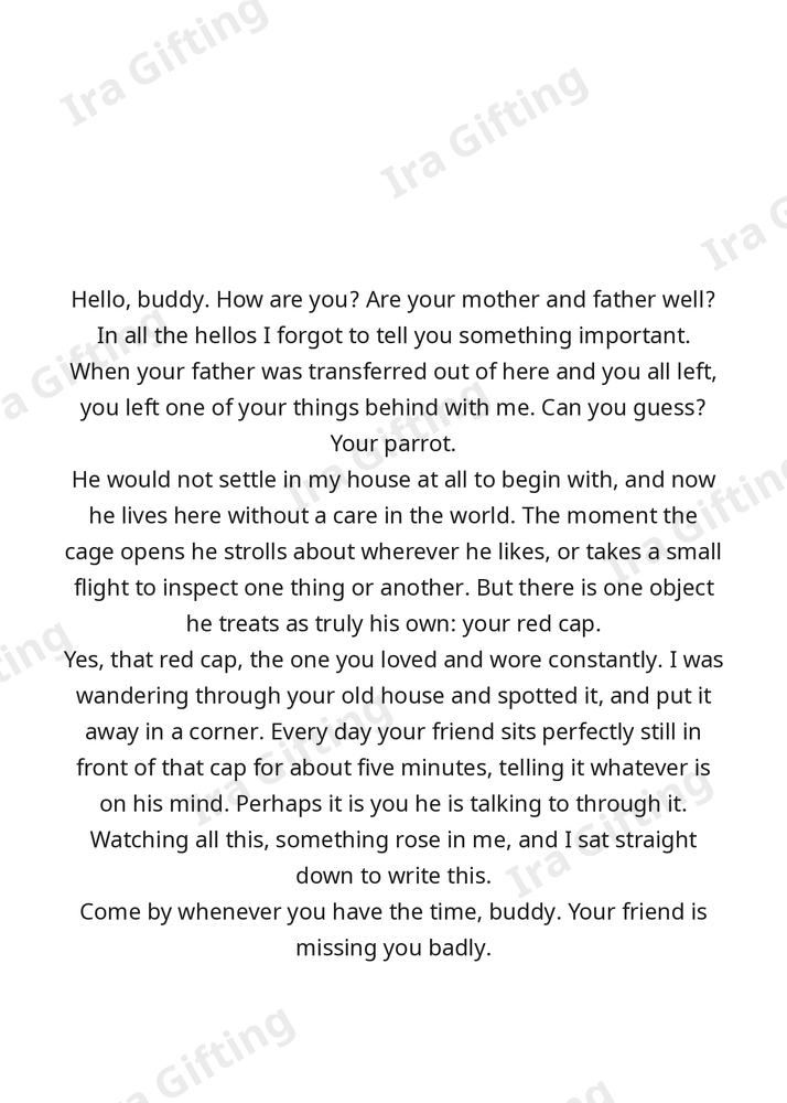 Uncle to Nephew letter frame in English - blank frame