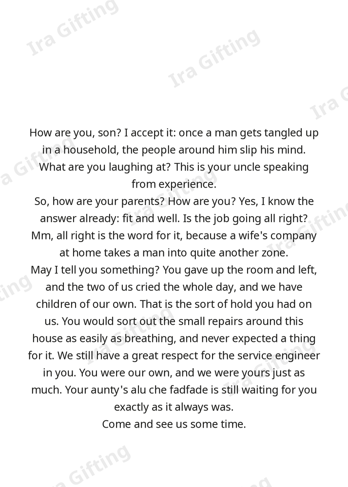 Landlord to Tenant letter frame in English - blank frame