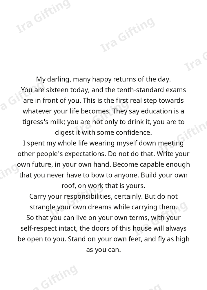 Mom to Daughter letter frame in English - blank frame