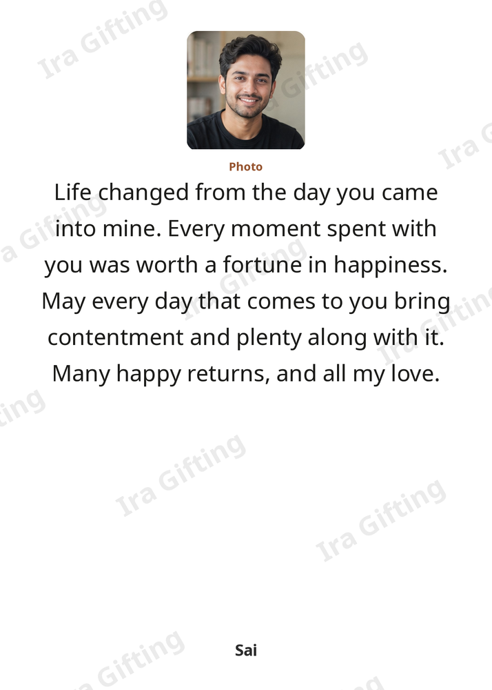 Mom to Son letter frame in English, shown with an example photo and name