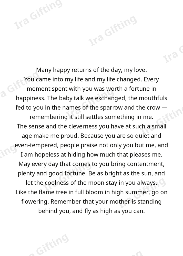 Mom to Son letter frame in English - blank frame