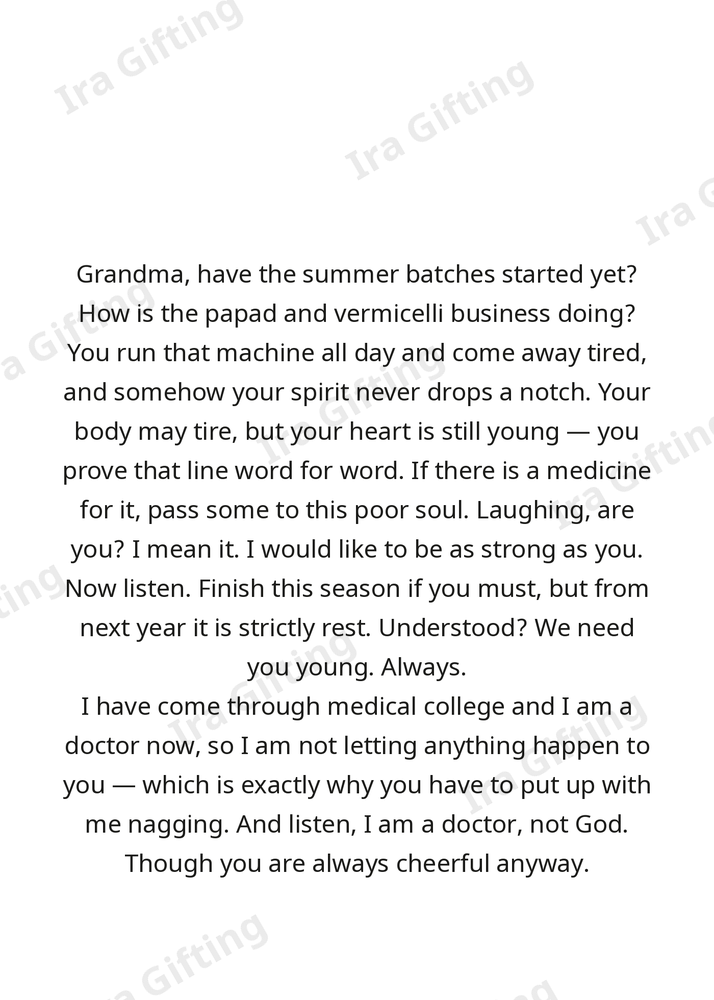 Granddaughter to Grandmother letter frame in English - blank frame