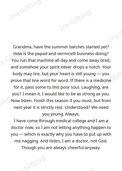 Granddaughter to Grandmother letter frame in English - blank frame