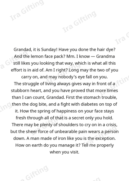 Granddaughter to Grandfather letter frame in English - blank frame