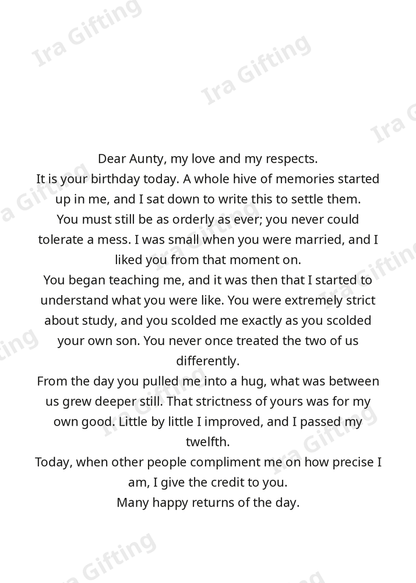 Niece to Aunt letter frame in English - blank frame