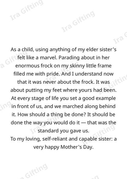 Sister to Sister letter frame in English - blank frame