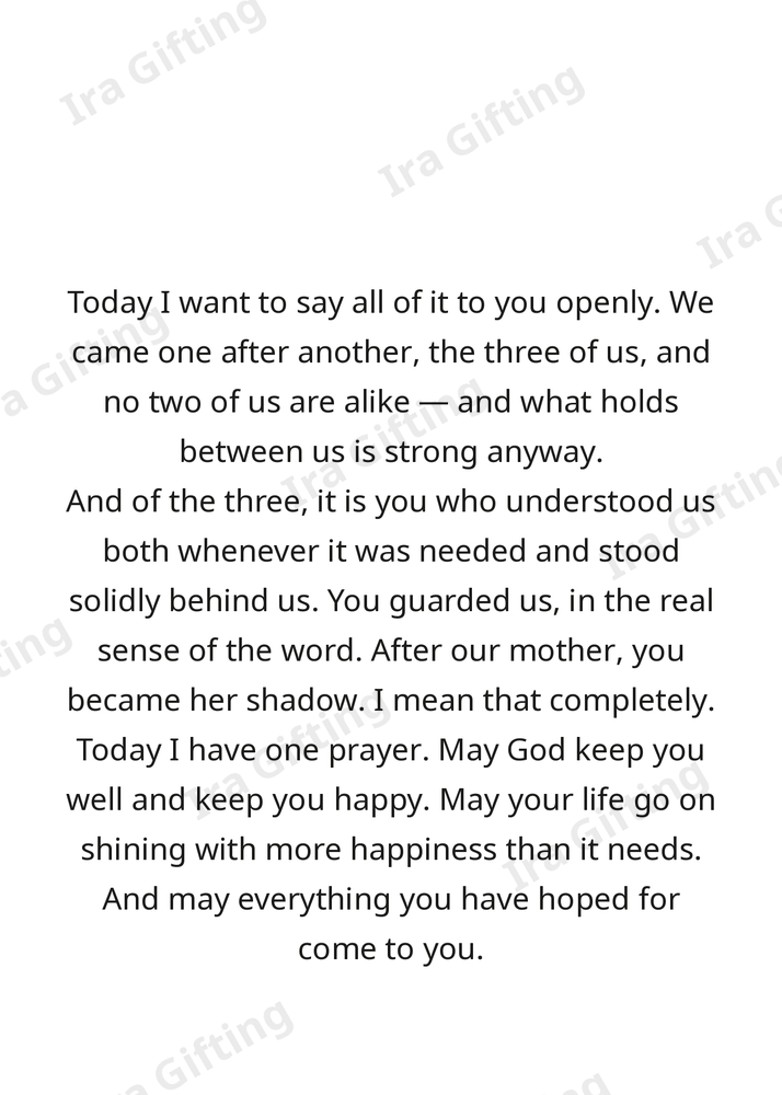 Sister to Sister letter frame in English - blank frame