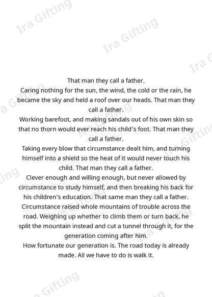 Son to Dad letter frame in English - blank frame
