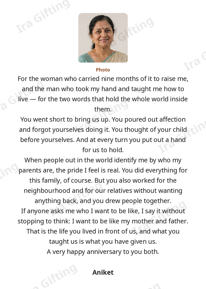 Son to Mom letter frame in English, shown with an example photo and name